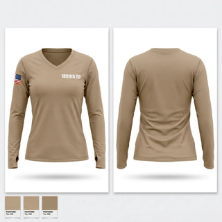 Womens Long Sleeve Vneck Shirt, 1099th TD, Army, Teamtime, Team time, sublimation, custom sports apparel, team uniforms, spirit wear, spiritwear, sports uniforms, custom shirts, team store, custom team store, fundraiser sports, apparel fundraiser