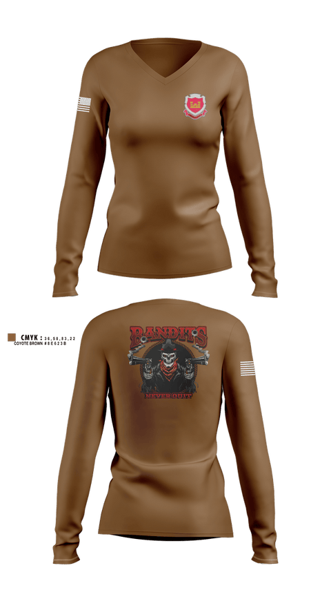 Womens Long Sleeve Vneck Shirt, 1156 ENCO, Army, Teamtime, Team time, sublimation, custom sports apparel, team uniforms, spirit wear, spiritwear, sports uniforms, custom shirts, team store, custom team store, fundraiser sports, apparel fundraiser