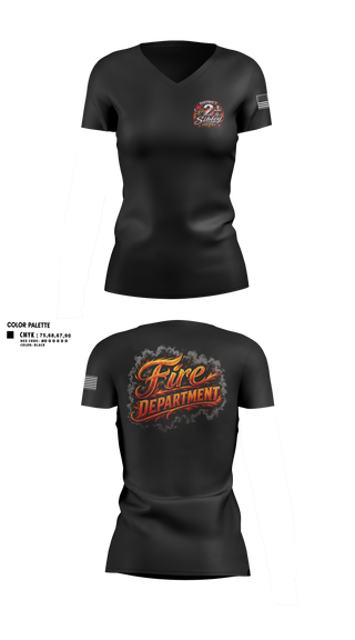 Womens Short Sleeve Vneck Shirt, Sibley District 2, Fire Department, Teamtime, Team time, sublimation, custom sports apparel, team uniforms, spirit wear, spiritwear, sports uniforms, custom shirts, team store, custom team store, fundraiser sports, apparel fundraiser