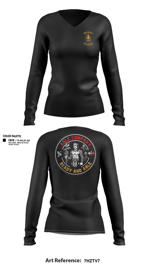 Womens Long Sleeve Vneck Shirt, 307TH ESB-E, Army, Teamtime, Team time, sublimation, custom sports apparel, team uniforms, spirit wear, spiritwear, sports uniforms, custom shirts, team store, custom team store, fundraiser sports, apparel fundraiser