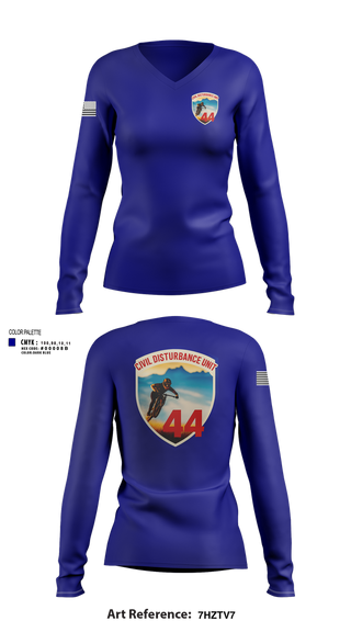 Womens Long Sleeve Vneck Shirt, Civil Disturbance Unit, , Teamtime, Team time, sublimation, custom sports apparel, team uniforms, spirit wear, spiritwear, sports uniforms, custom shirts, team store, custom team store, fundraiser sports, apparel fundraiser