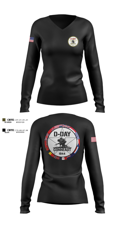 D-Day Ohio, Inc Women's Long Sleeve V-neck Shirt - 3