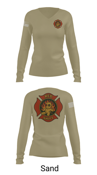 Womens Long Sleeve Vneck Shirt, City of Lake Geneva Fire Department, , Teamtime, Team time, sublimation, custom sports apparel, team uniforms, spirit wear, spiritwear, sports uniforms, custom shirts, team store, custom team store, fundraiser sports, apparel fundraiser