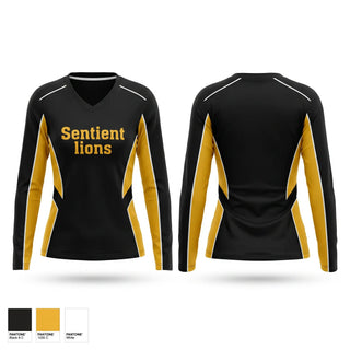 Womens Long Sleeve Vneck Shirt, Sentient lions, Baseball, Teamtime, Team time, sublimation, custom sports apparel, team uniforms, spirit wear, spiritwear, sports uniforms, custom shirts, team store, custom team store, fundraiser sports, apparel fundraiser