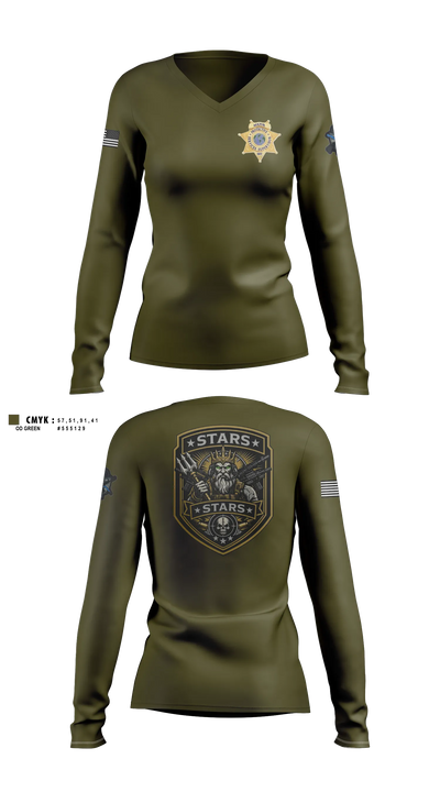 Ranger Services Women's Long Sleeve V-neck Shirt - 100