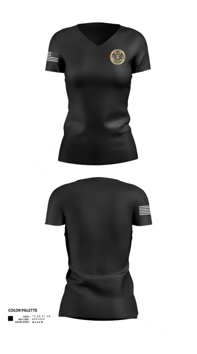 Bent County Sheriff 97911900 Women's Short Sleeve V-neck Shirt - 100