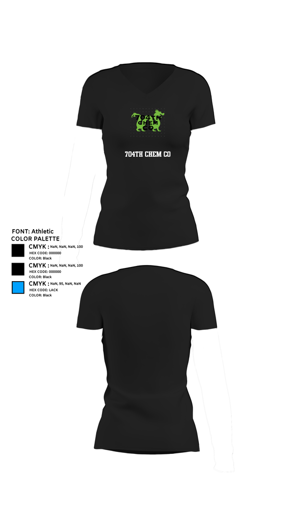 Womens Short Sleeve Vneck Shirt, 704th Chem Co, , Teamtime, Team time, sublimation, custom sports apparel, team uniforms, spirit wear, spiritwear, sports uniforms, custom shirts, team store, custom team store, fundraiser sports, apparel fundraiser