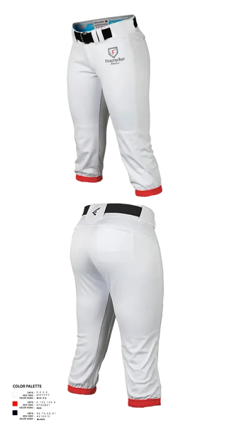 Softball Pants, Firecracker Athletics, Softball, Teamtime, Team time, sublimation, custom sports apparel, team uniforms, spirit wear, spiritwear, sports uniforms, custom shirts, team store, custom team store, fundraiser sports, apparel fundraiser
