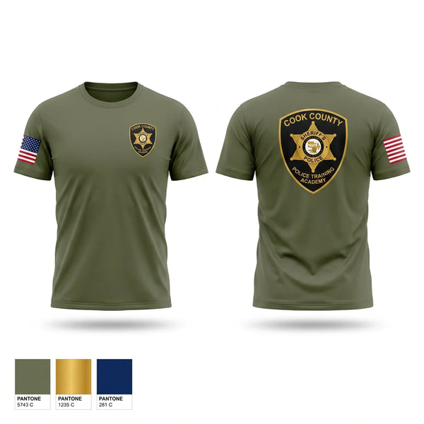 Old School Cotton Feel Shirt, Cook County Sheriff Police Training Academy, Police, Teamtime, Team time, sublimation, custom sports apparel, team uniforms, spirit wear, spiritwear, sports uniforms, custom shirts, team store, custom team store, fundraiser sports, apparel fundraiser
