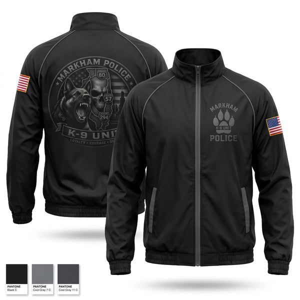 Windbreaker, Markham Police K9 Unit, Police, Teamtime, Team time, sublimation, custom sports apparel, team uniforms, spirit wear, spiritwear, sports uniforms, custom shirts, team store, custom team store, fundraiser sports, apparel fundraiser