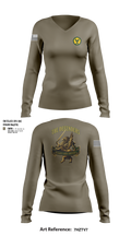 HHC 535th Military Police Battalion Women's Long Sleeve V-neck Shirt - 100