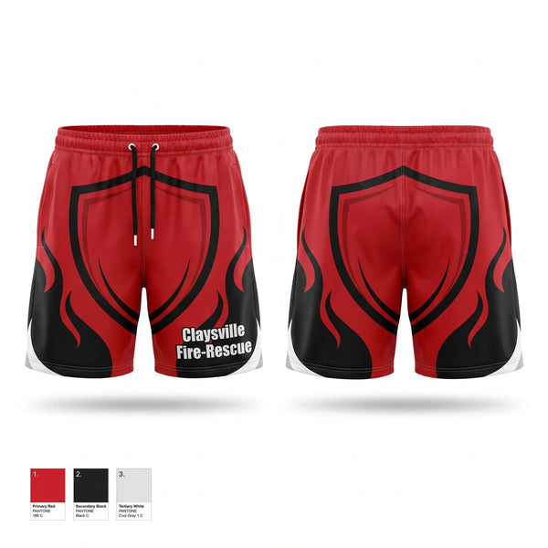 Athletic Shorts With Pockets, Claysville Fire-Rescue, Fire Department, Teamtime, Team time, sublimation, custom sports apparel, team uniforms, spirit wear, spiritwear, sports uniforms, custom shirts, team store, custom team store, fundraiser sports, apparel fundraiser