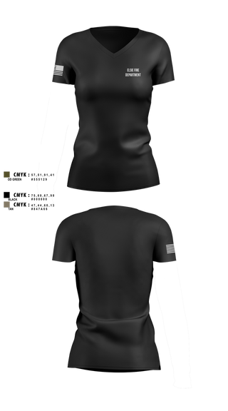 Womens Short Sleeve Vneck Shirt, Elsie Fire Department, Fire Department, Teamtime, Team time, sublimation, custom sports apparel, team uniforms, spirit wear, spiritwear, sports uniforms, custom shirts, team store, custom team store, fundraiser sports, apparel fundraiser