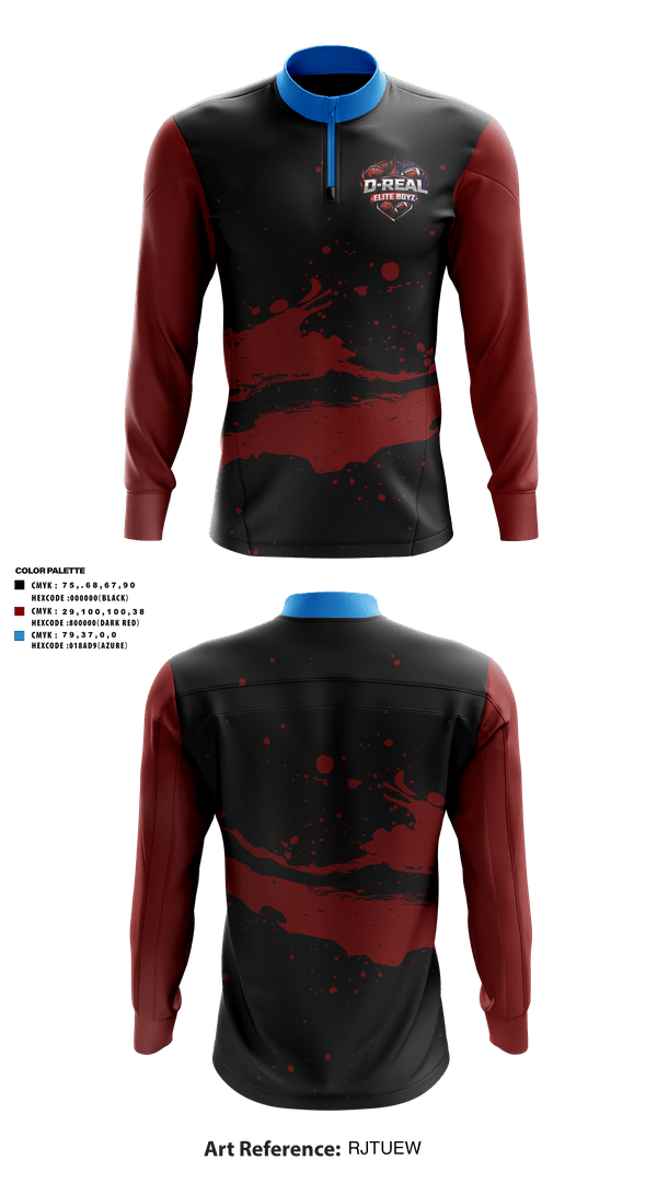 Quarter Zip Jacket, D-real elite boyz, , Teamtime, Team time, sublimation, custom sports apparel, team uniforms, spirit wear, spiritwear, sports uniforms, custom shirts, team store, custom team store, fundraiser sports, apparel fundraiser