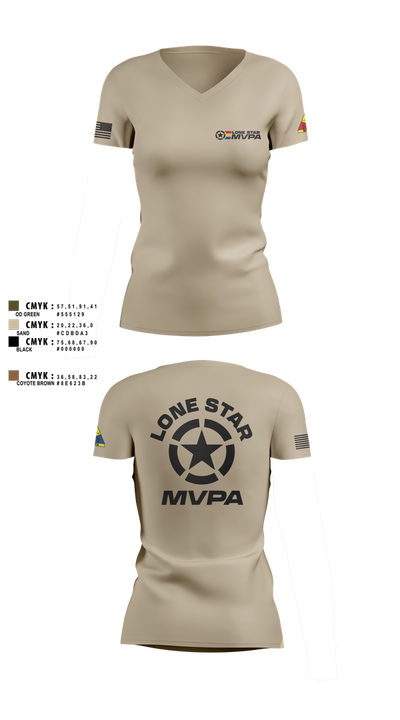 Lone Star MVPA 905145 Women's Short Sleeve V-neck Shirt - 1