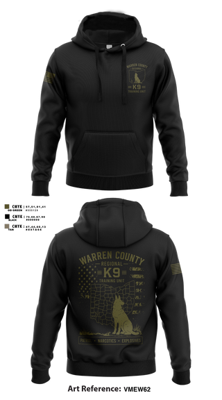 Hoodie, Warren County Sheriff’s Office K-9, Police, Teamtime, Team time, sublimation, custom sports apparel, team uniforms, spirit wear, spiritwear, sports uniforms, custom shirts, team store, custom team store, fundraiser sports, apparel fundraiser