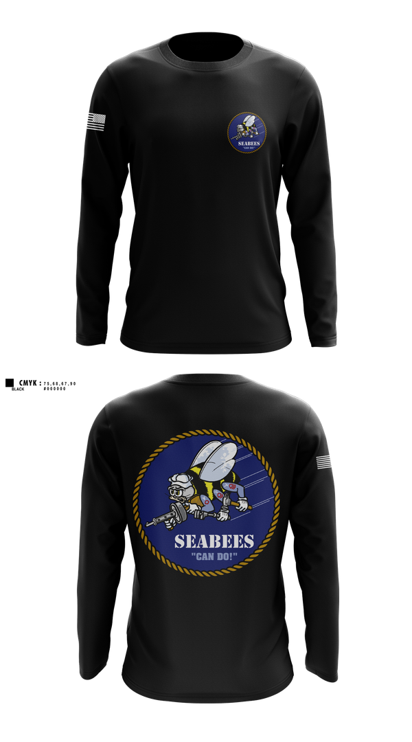 Long Sleeve Performance Shirt, Seabees, , Teamtime, Team time, sublimation, custom sports apparel, team uniforms, spirit wear, spiritwear, sports uniforms, custom shirts, team store, custom team store, fundraiser sports, apparel fundraiser