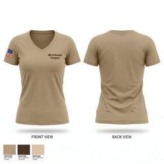 Womens Short Sleeve Vneck Shirt, 8th Ordnance Company, Army, Teamtime, Team time, sublimation, custom sports apparel, team uniforms, spirit wear, spiritwear, sports uniforms, custom shirts, team store, custom team store, fundraiser sports, apparel fundraiser