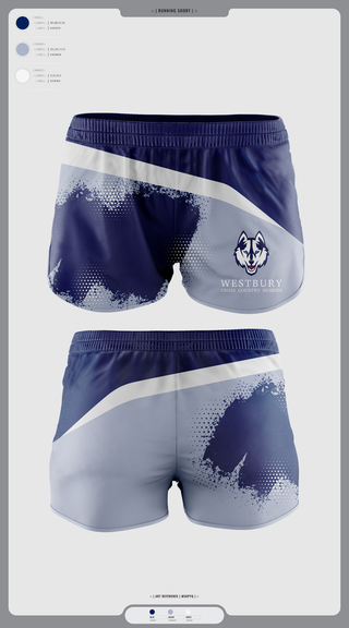 Womens Shorts, Westbury Cross Country Huskies, Cross Country, Teamtime, Team time, sublimation, custom sports apparel, team uniforms, spirit wear, spiritwear, sports uniforms, custom shirts, team store, custom team store, fundraiser sports, apparel fundraiser