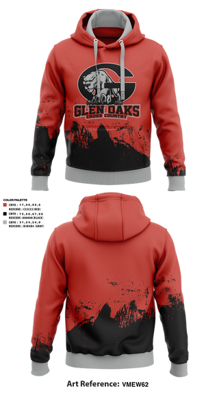 Hoodie, Glen Oaks High School Cross Country, Cross Country, Teamtime, Team time, sublimation, custom sports apparel, team uniforms, spirit wear, spiritwear, sports uniforms, custom shirts, team store, custom team store, fundraiser sports, apparel fundraiser