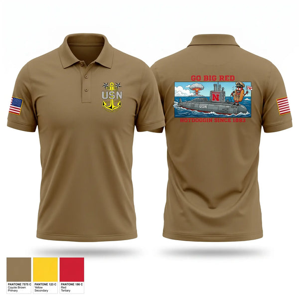 Short Sleeve Performance Polo, USS Nebraska, Navy, Teamtime, Team time, sublimation, custom sports apparel, team uniforms, spirit wear, spiritwear, sports uniforms, custom shirts, team store, custom team store, fundraiser sports, apparel fundraiser