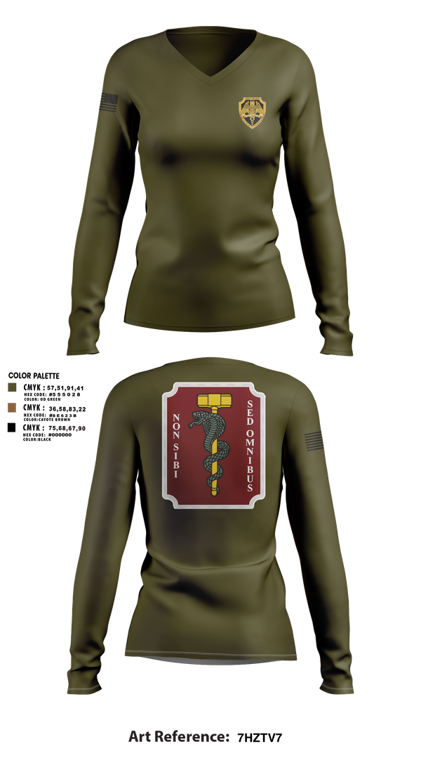 Womens Long Sleeve Vneck Shirt, Hammer platoon, 566th MCAS, Army, Teamtime, Team time, sublimation, custom sports apparel, team uniforms, spirit wear, spiritwear, sports uniforms, custom shirts, team store, custom team store, fundraiser sports, apparel fundraiser