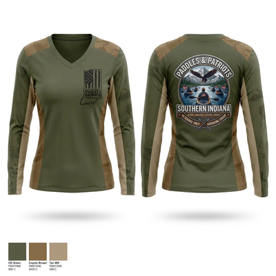 Paddles & Patriots Women's Long Sleeve V-neck Shirt - 1