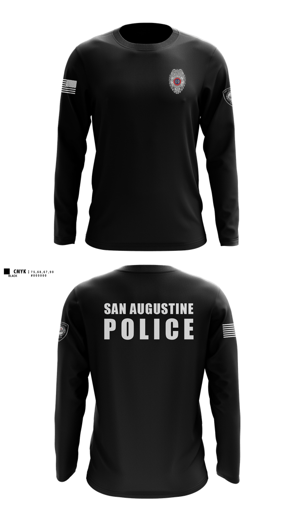 Long Sleeve Performance Shirt, SAN AUGUSTINE POLICE DEPARTMENT, Police, Teamtime, Team time, sublimation, custom sports apparel, team uniforms, spirit wear, spiritwear, sports uniforms, custom shirts, team store, custom team store, fundraiser sports, apparel fundraiser