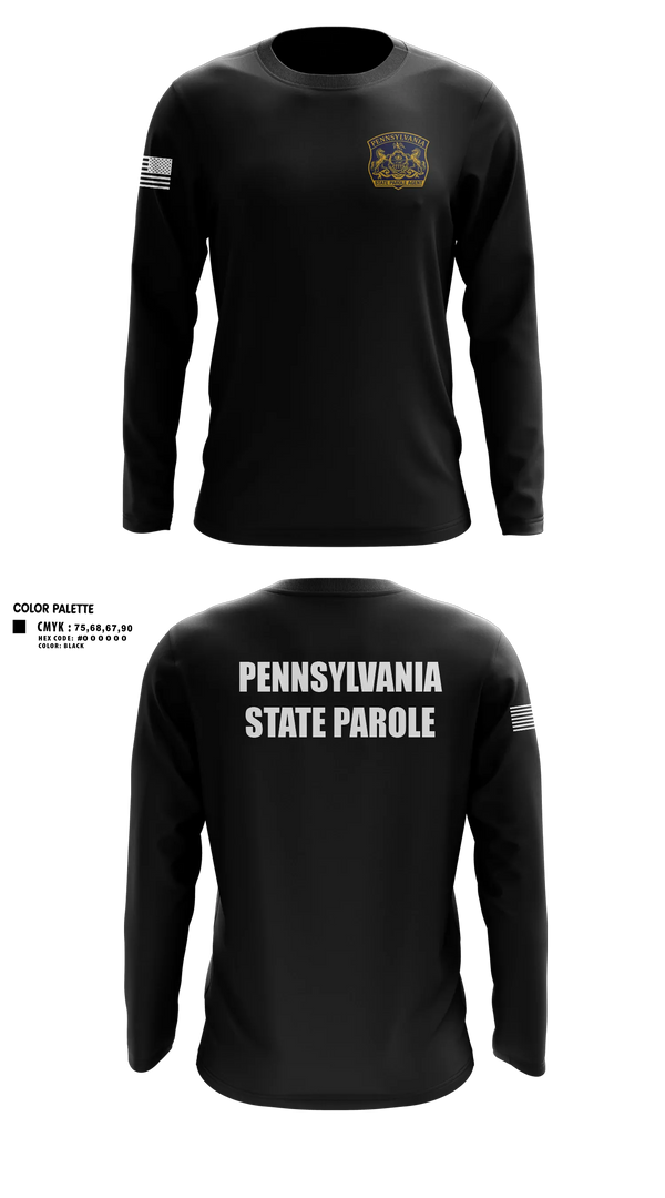 Long Sleeve Performance Shirt, Pennsylvania State Parole, Police, Teamtime, Team time, sublimation, custom sports apparel, team uniforms, spirit wear, spiritwear, sports uniforms, custom shirts, team store, custom team store, fundraiser sports, apparel fundraiser