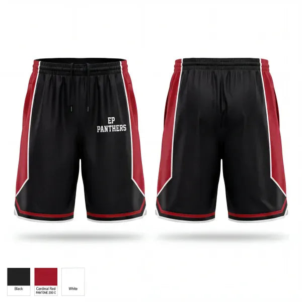 Mens Reversible Basketball Shorts, EP Panthers, Men's Basketball, Teamtime, Team time, sublimation, custom sports apparel, team uniforms, spirit wear, spiritwear, sports uniforms, custom shirts, team store, custom team store, fundraiser sports, apparel fundraiser