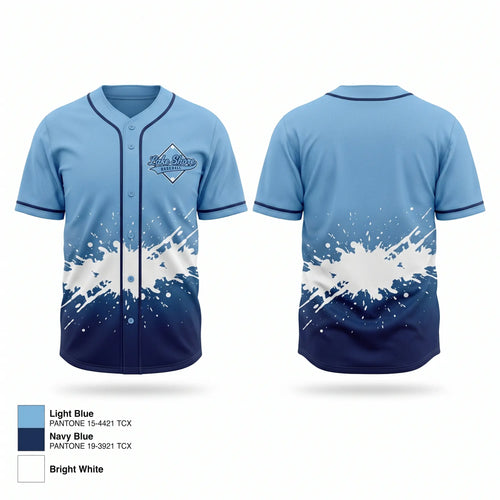 Full Button Baseball Jersey, Lake Shore Graysox, Baseball, Teamtime, Team time, sublimation, custom sports apparel, team uniforms, spirit wear, spiritwear, sports uniforms, custom shirts, team store, custom team store, fundraiser sports, apparel fundraiser