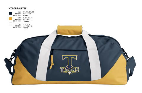 Duffle Bag, Titans, Baseball, Teamtime, Team time, sublimation, custom sports apparel, team uniforms, spirit wear, spiritwear, sports uniforms, custom shirts, team store, custom team store, fundraiser sports, apparel fundraiser