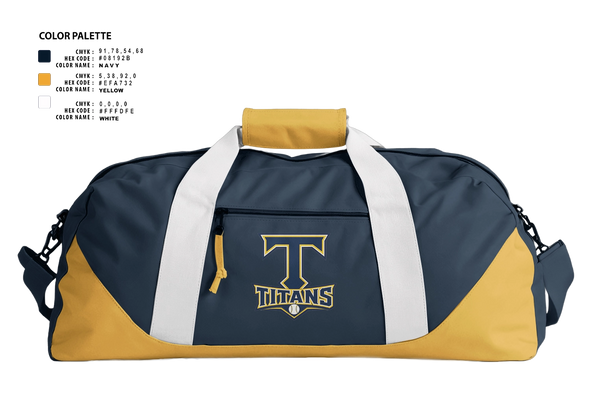 Duffle Bag, Titans, Baseball, Teamtime, Team time, sublimation, custom sports apparel, team uniforms, spirit wear, spiritwear, sports uniforms, custom shirts, team store, custom team store, fundraiser sports, apparel fundraiser