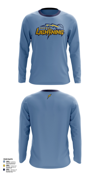 Long Sleeve Performance Shirt, Lamar Lightening, Baseball, Teamtime, Team time, sublimation, custom sports apparel, team uniforms, spirit wear, spiritwear, sports uniforms, custom shirts, team store, custom team store, fundraiser sports, apparel fundraiser
