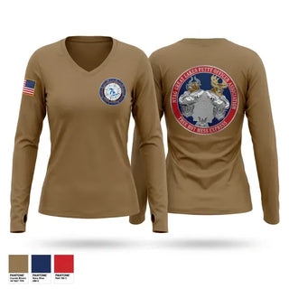 Womens Long Sleeve Vneck Shirt, NTAG GL POA, Navy, Teamtime, Team time, sublimation, custom sports apparel, team uniforms, spirit wear, spiritwear, sports uniforms, custom shirts, team store, custom team store, fundraiser sports, apparel fundraiser