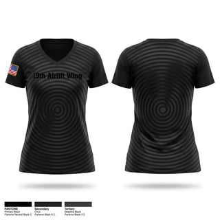 Womens Short Sleeve Vneck Shirt, 19th Airlift Wing, Air Force, Teamtime, Team time, sublimation, custom sports apparel, team uniforms, spirit wear, spiritwear, sports uniforms, custom shirts, team store, custom team store, fundraiser sports, apparel fundraiser