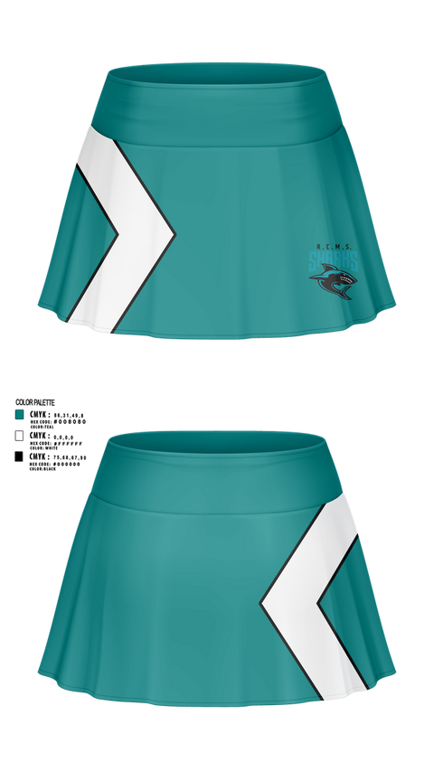 Skort, Rosemary Clarke Middle School Cheer, Cheer, Teamtime, Team time, sublimation, custom sports apparel, team uniforms, spirit wear, spiritwear, sports uniforms, custom shirts, team store, custom team store, fundraiser sports, apparel fundraiser