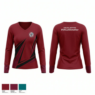 University Middle School Eagles Women's Long Sleeve V-neck Shirt - 1