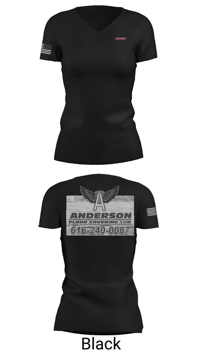 Anderson Floor Covering 8318622 Women's Short Sleeve V-neck Shirt - 38
