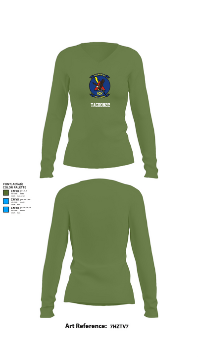 Tacron22 58767942 Women's Long Sleeve V-neck Shirt - 40