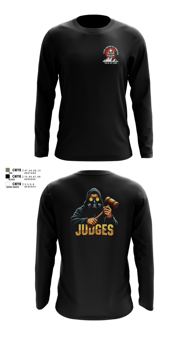 Long Sleeve Performance Shirt, 1st Platoon Judges, 10th Chemical Company, Army, Teamtime, Team time, sublimation, custom sports apparel, team uniforms, spirit wear, spiritwear, sports uniforms, custom shirts, team store, custom team store, fundraiser sports, apparel fundraiser