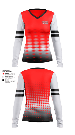 Womens Long Sleeve Vneck Shirt, Calhoun Red Devils, , Teamtime, Team time, sublimation, custom sports apparel, team uniforms, spirit wear, spiritwear, sports uniforms, custom shirts, team store, custom team store, fundraiser sports, apparel fundraiser