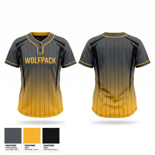 Two Button Softball Jersey, Wolfpack, Softball, Teamtime, Team time, sublimation, custom sports apparel, team uniforms, spirit wear, spiritwear, sports uniforms, custom shirts, team store, custom team store, fundraiser sports, apparel fundraiser
