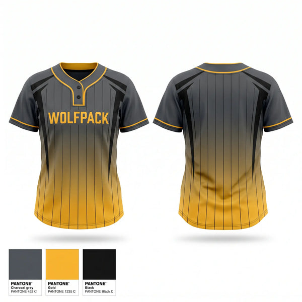 Two Button Softball Jersey, Wolfpack, Softball, Teamtime, Team time, sublimation, custom sports apparel, team uniforms, spirit wear, spiritwear, sports uniforms, custom shirts, team store, custom team store, fundraiser sports, apparel fundraiser