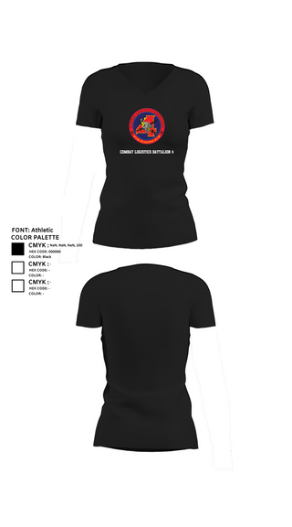 Womens Short Sleeve Vneck Shirt, Combat Logistics Battalion 4, , Teamtime, Team time, sublimation, custom sports apparel, team uniforms, spirit wear, spiritwear, sports uniforms, custom shirts, team store, custom team store, fundraiser sports, apparel fundraiser