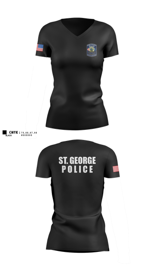 Womens Short Sleeve Vneck Shirt, St. George police dept, Police, Teamtime, Team time, sublimation, custom sports apparel, team uniforms, spirit wear, spiritwear, sports uniforms, custom shirts, team store, custom team store, fundraiser sports, apparel fundraiser
