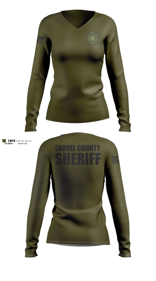 Womens Long Sleeve Vneck Shirt, LAUREL COUNTY SHERIFFS OFFICE, Police, Teamtime, Team time, sublimation, custom sports apparel, team uniforms, spirit wear, spiritwear, sports uniforms, custom shirts, team store, custom team store, fundraiser sports, apparel fundraiser