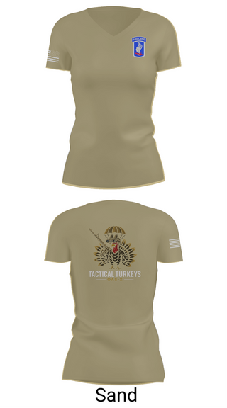Womens Short Sleeve Vneck Shirt, OAS-X, Army, Teamtime, Team time, sublimation, custom sports apparel, team uniforms, spirit wear, spiritwear, sports uniforms, custom shirts, team store, custom team store, fundraiser sports, apparel fundraiser