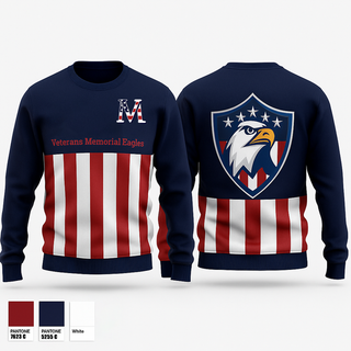 Crew Neck Sweatshirt, Veterans Memorial Eagles, Baseball, Teamtime, Team time, sublimation, custom sports apparel, team uniforms, spirit wear, spiritwear, sports uniforms, custom shirts, team store, custom team store, fundraiser sports, apparel fundraiser