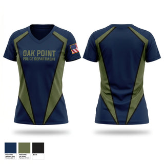 Womens Short Sleeve Vneck Shirt, Oak Point Police DepartmentOak Point Police Department, Police, Teamtime, Team time, sublimation, custom sports apparel, team uniforms, spirit wear, spiritwear, sports uniforms, custom shirts, team store, custom team store, fundraiser sports, apparel fundraiser